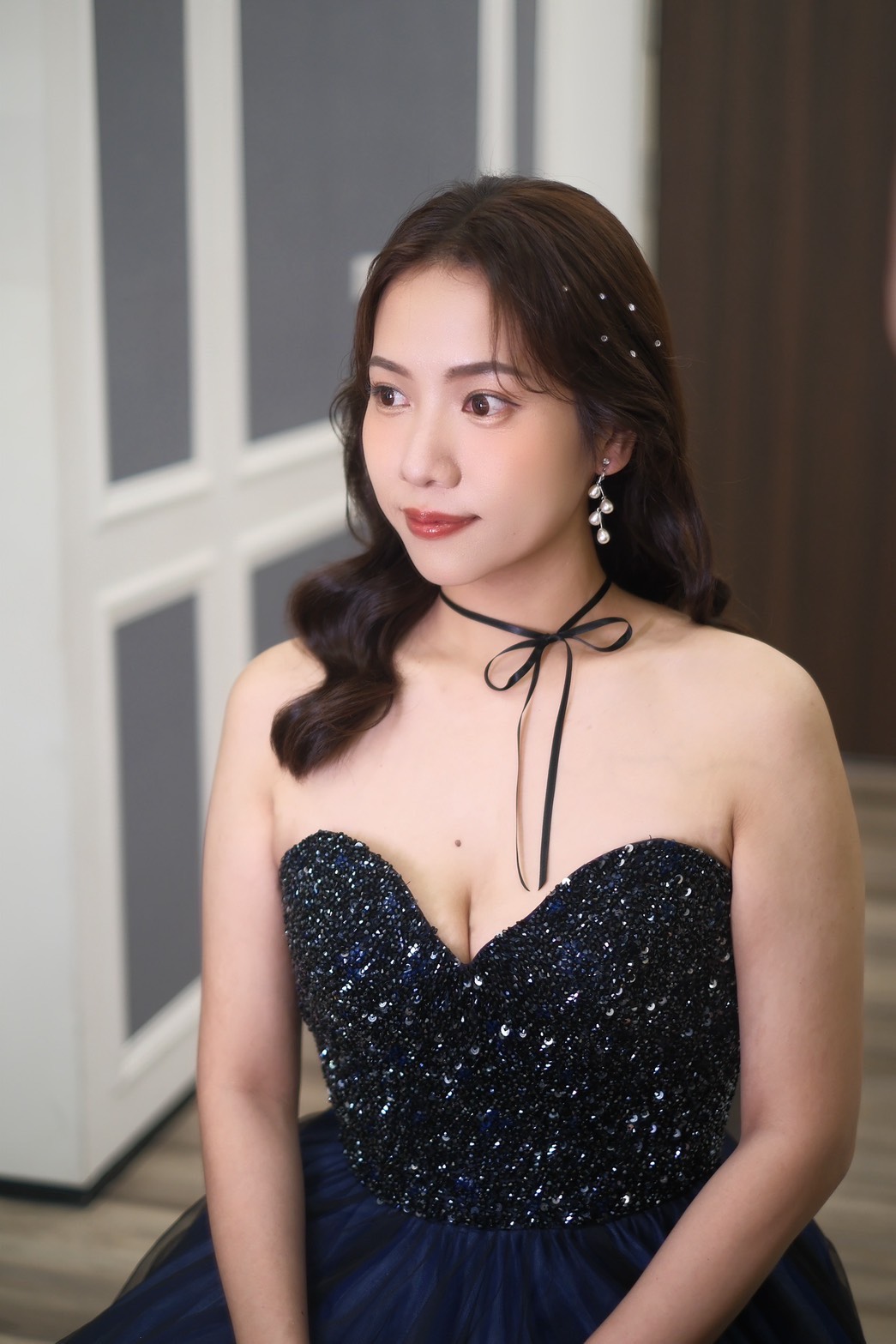 藍鑽紗裙晚禮服